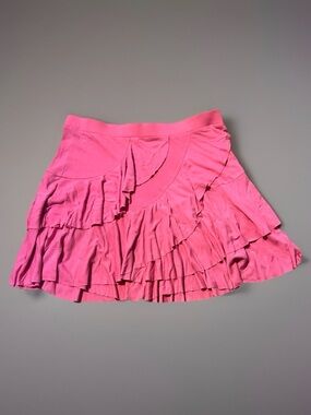 EDC by Esprit Womens Pink Ruffle Tiered Mini Skater Skirt Size XS